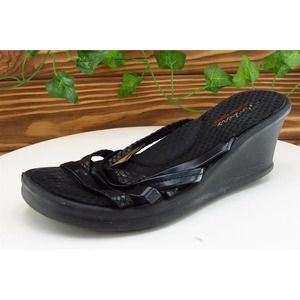 SKECHERS Sz 6 M Black Slide Synthetic‎ Women Sandals